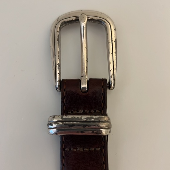 Onyx by Brighton 90’s Vintage 2-Tone Leather Golf Belt - Picture 2 of 8